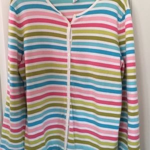 Jones New York Sport striped L/S cardigan